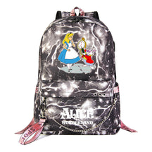 Cheshire Cat Alice's Adventure In Wonderland Youth School Bag Casual Weaving Strap Backpack