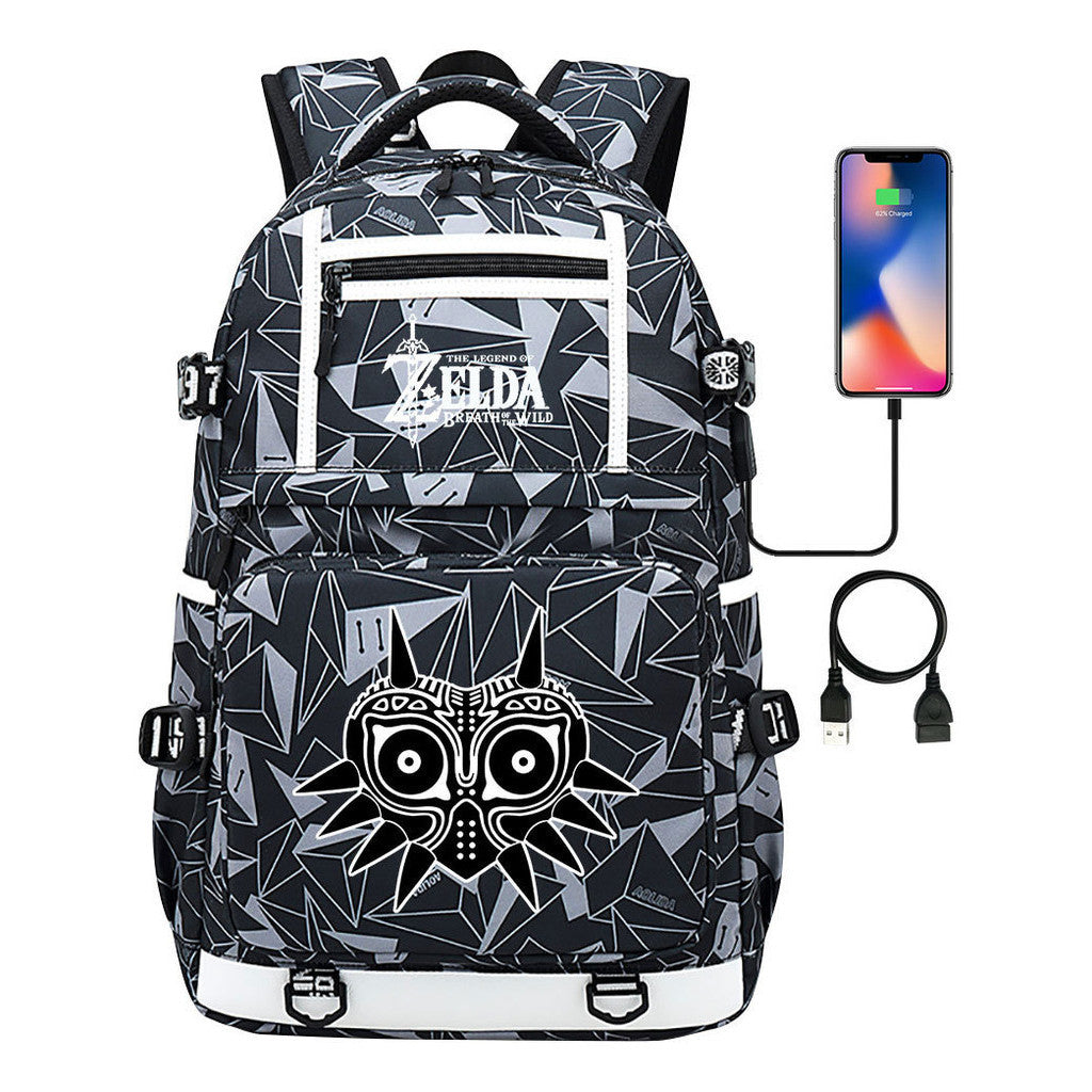 Legend Of Zelda Printed Usb Youth Student Backpack Men's And Women's Backpack Leisure Travel Bag