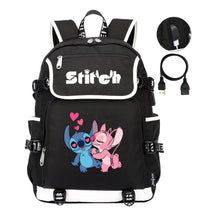 Anime Star Baby Stitch Printed Usb Student Backpack For Men And Women's Leisure Travel Backpack
