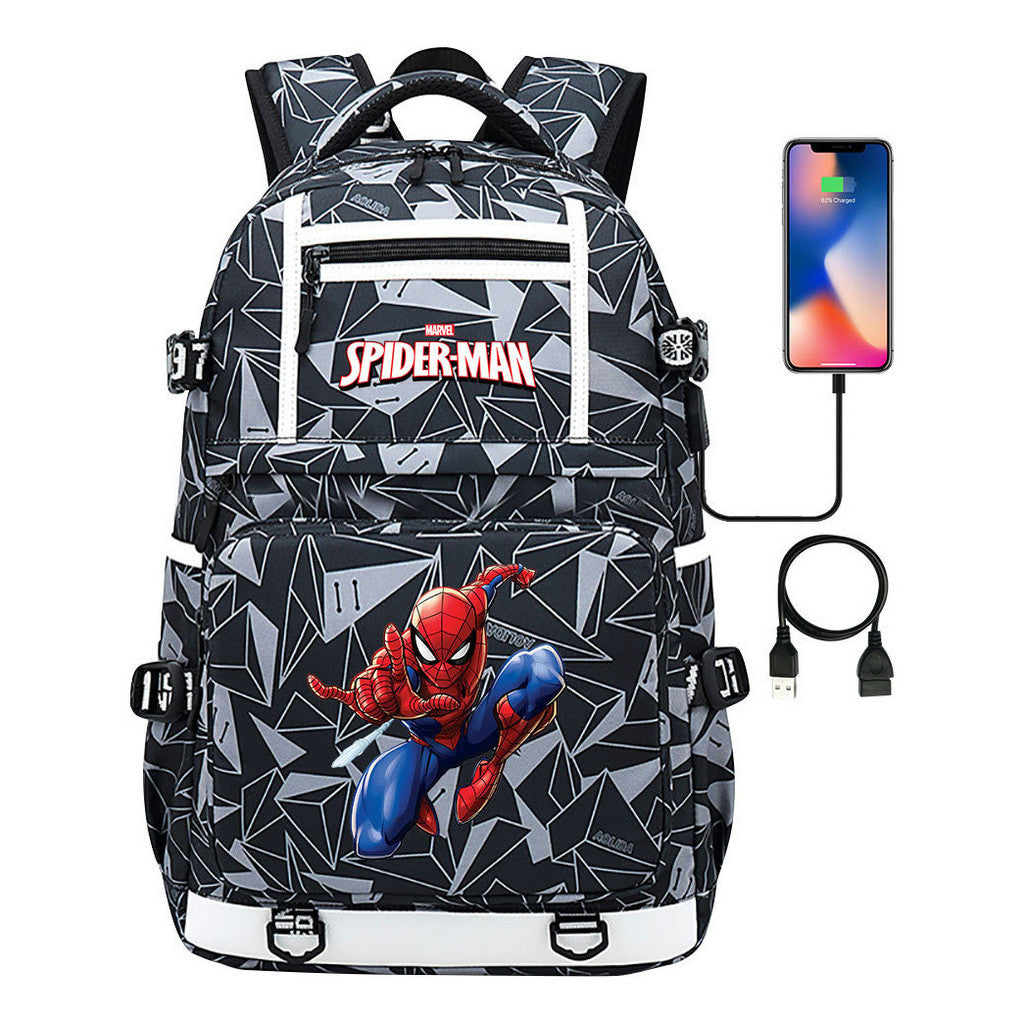Superhero Printed Youth Student Backpack Men And Women's Leisure Travel Backpack