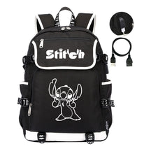 Anime Star Baby Stitch Printed Usb Youth Student Backpack For Leisure Travel Backpack