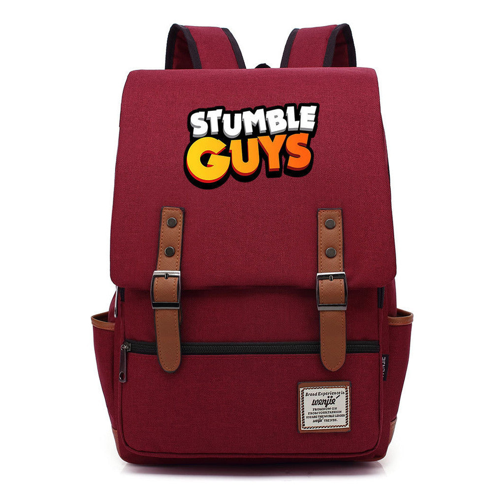 Printed Teenage Student Backpack With Casual Belt Buckle Backpack