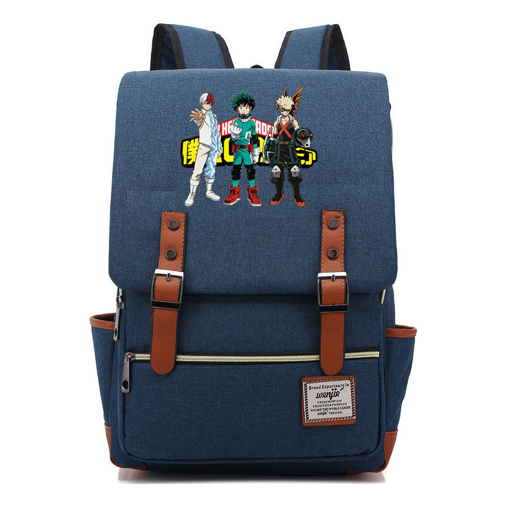 Animation My Hero College Prints Schoolbags For Young Students And Classic Backpacks With Belt Buckles For Men And Women.