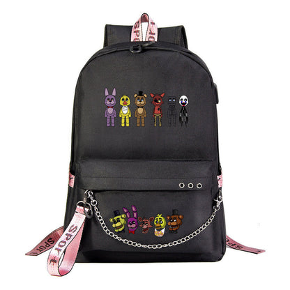 Toy Bear Game Usb Youth Student Backpack For Men And Women Leisure Travel Backpack