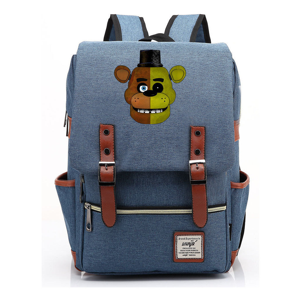 Toy Bear Game Printed Youth Student Backpack For Men And Women, Casual Belt Buckle, Classic Backpack