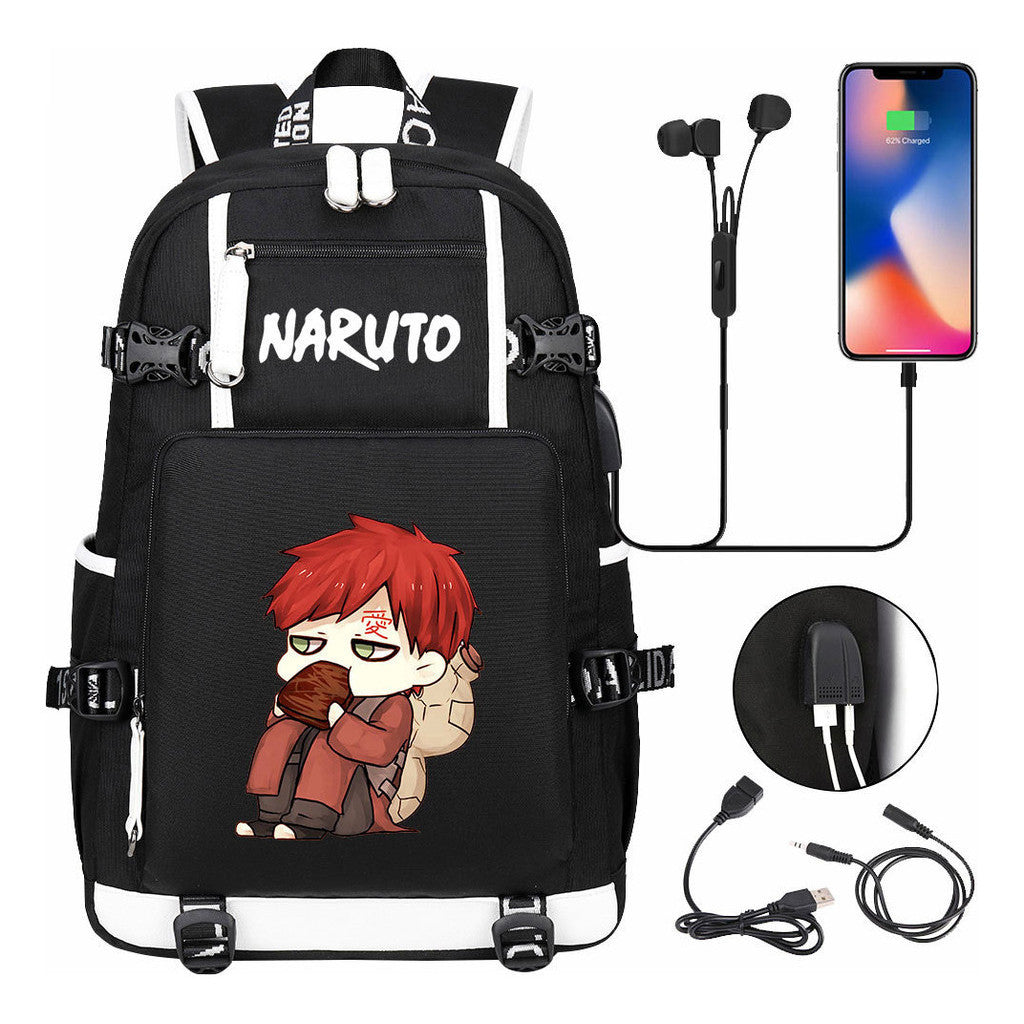 Naruto Usb Large Capacity Youth Student Backpack For Men And Women's Leisure Travel Backpack