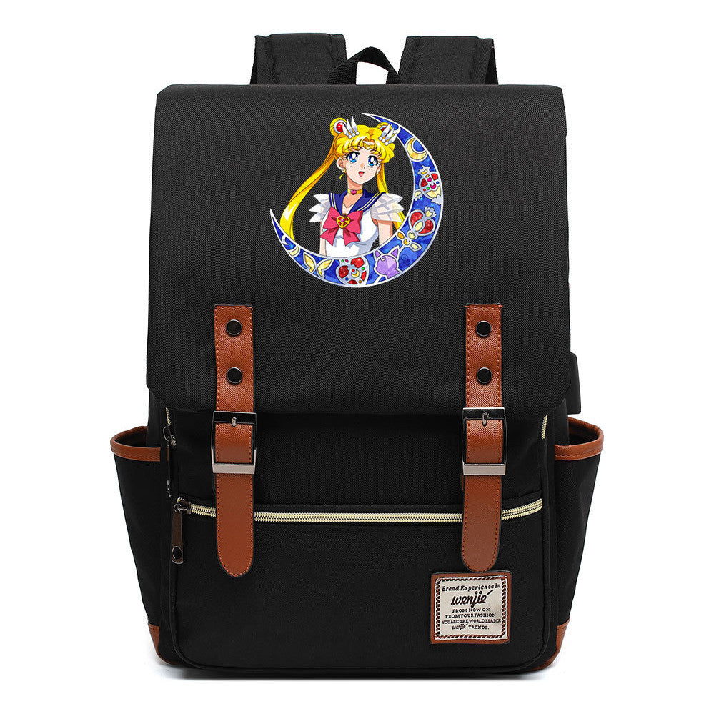 Beautiful Girl Warrior Youth Student School Bag Usb Men's And Women's Leisure Backpack