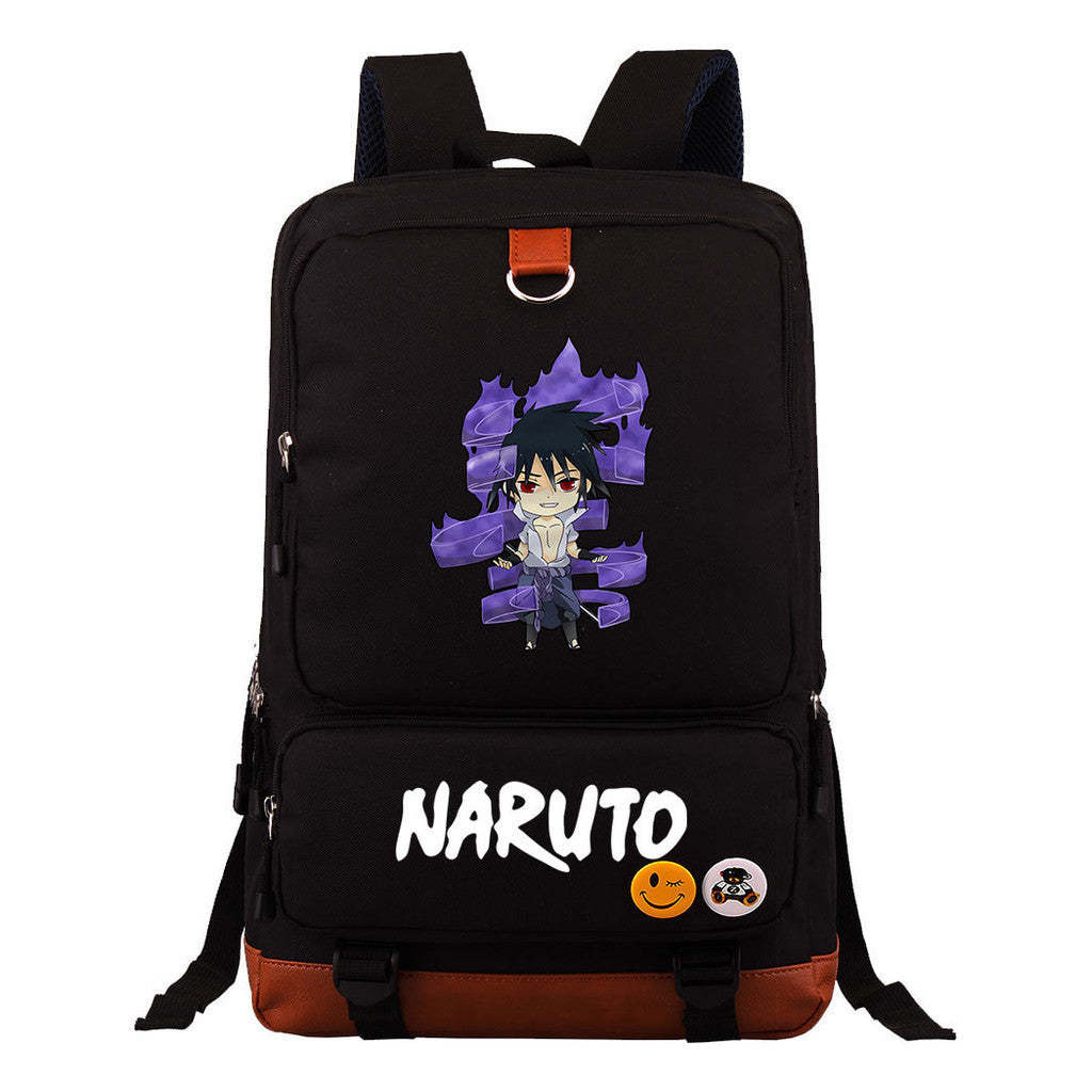 Cartoon Naruto Uchibo Youth Student School Bag Large Capacity Travel Bag Men's And Women's Backpack