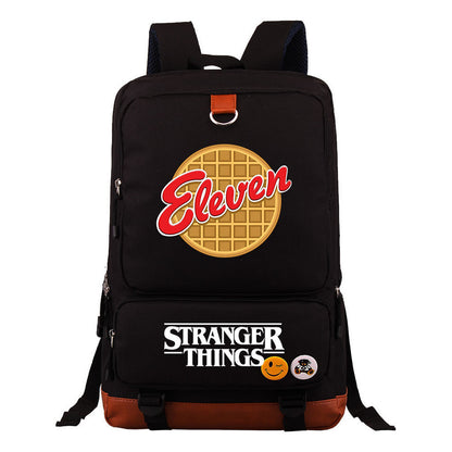 Strange Story Printed Youth Student School Bag Large Capacity Travel Bag Men's And Women's Backpack