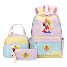 Beautiful Girl Warrior Teenage Girls Backpack Lunch Bag Three Piece Set With Backpack Cover