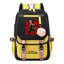 My Heroes Academy Usb Student Backpack For Boys And Girls, Casual Weaving Ribbon Flip Back Backpack