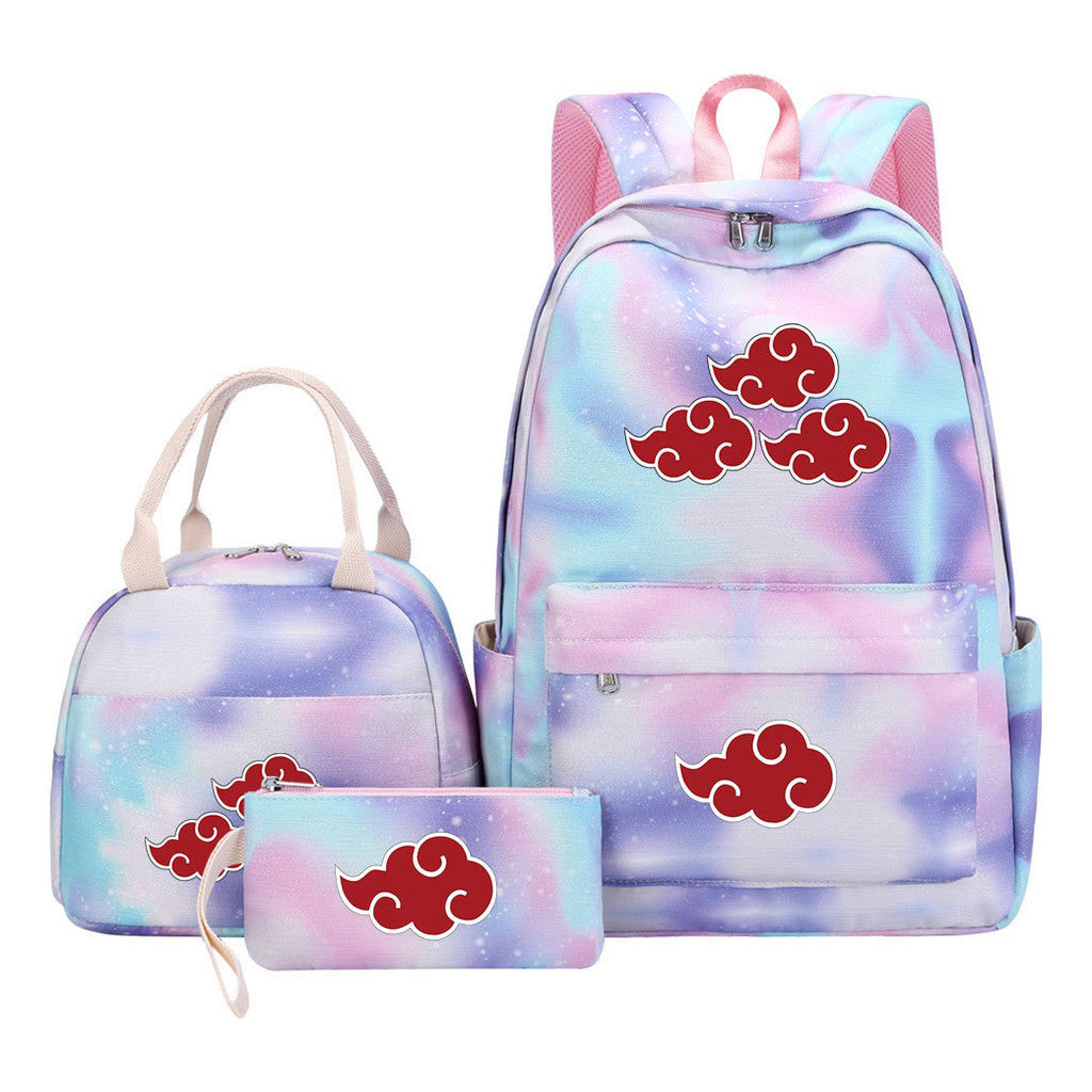Naruto Student Girl Backpack Lunch Bag Three Piece Set Backpack Set