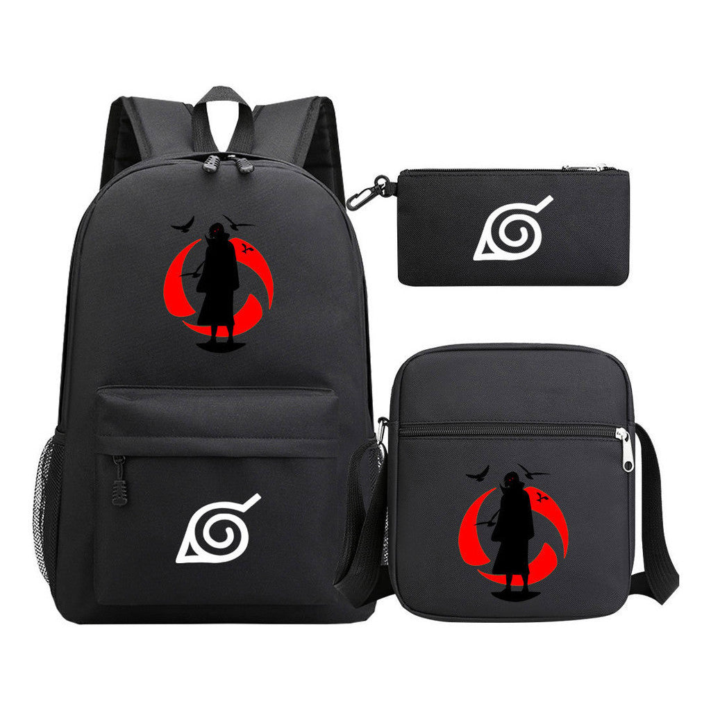 Anime Naruto Starry Sky Student School Bag Three Piece Set Backpack Set