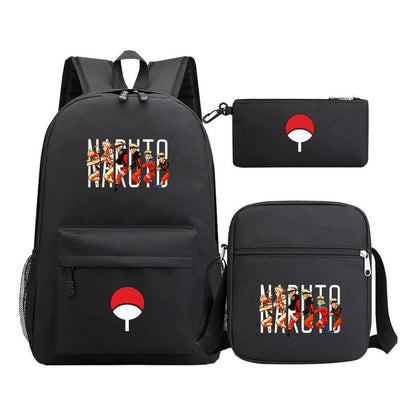 Naruto Starry Sky Youth School Bag Three Piece Set For Boys And Girls Backpack Set
