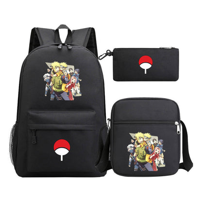 Naruto Starry Sky Youth School Bag Three Piece Set For Boys And Girls Backpack Set