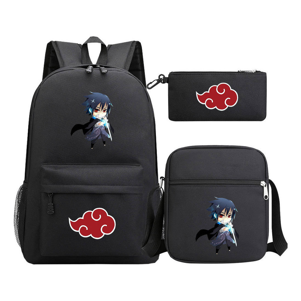 Anime Naruto Starry Sky Youth School Bag Three Piece Set For Boys And Girls Backpack Set