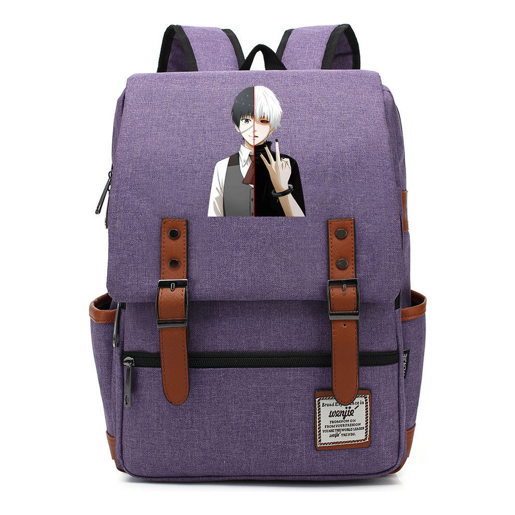 Tokyo Ghoul Student School Bag Men's And Women's Leisure Belt Buckle Backpack