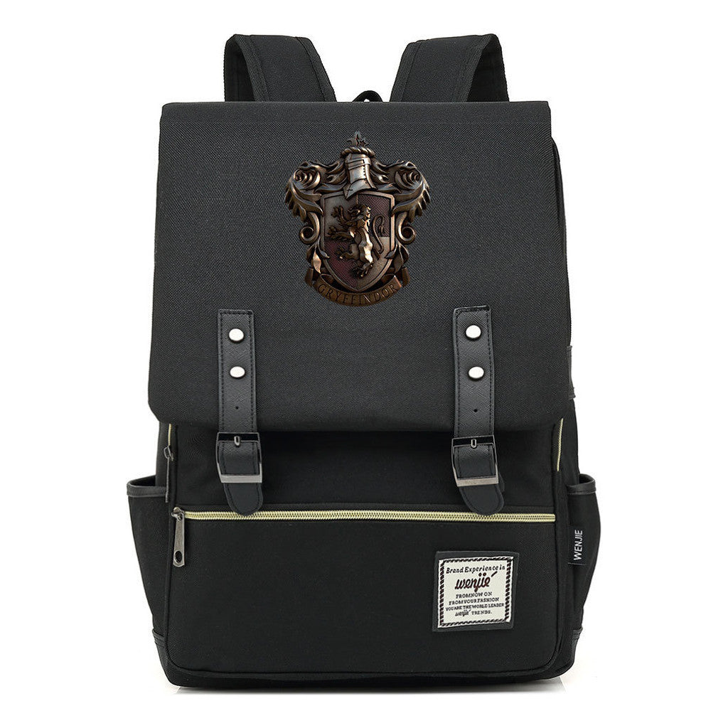 School Of Witchcraft And Wizardry Printed Youth Student Backpack For Men And Women, Casual Belt Buckle, Classic Backpack