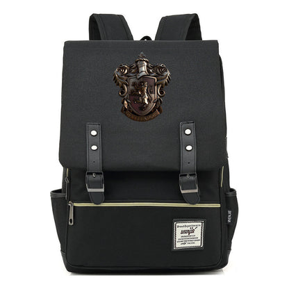 School Of Witchcraft And Wizardry Printed Youth Student Backpack For Men And Women, Casual Belt Buckle, Classic Backpack