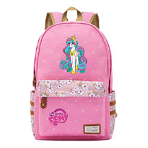 Pony Unicorn Youth Student School Bag Fragmented Canvas Girl Backpack