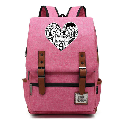 School Of Witchcraft And Wizardry Printed Youth Student School Bag Casual Belt Buckle Classic Backpack
