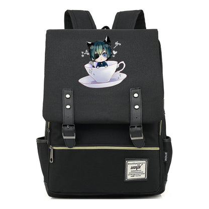 Black Deacon Youth Student School Bag Men's And Women's Leisure Belt Buckle Backpack