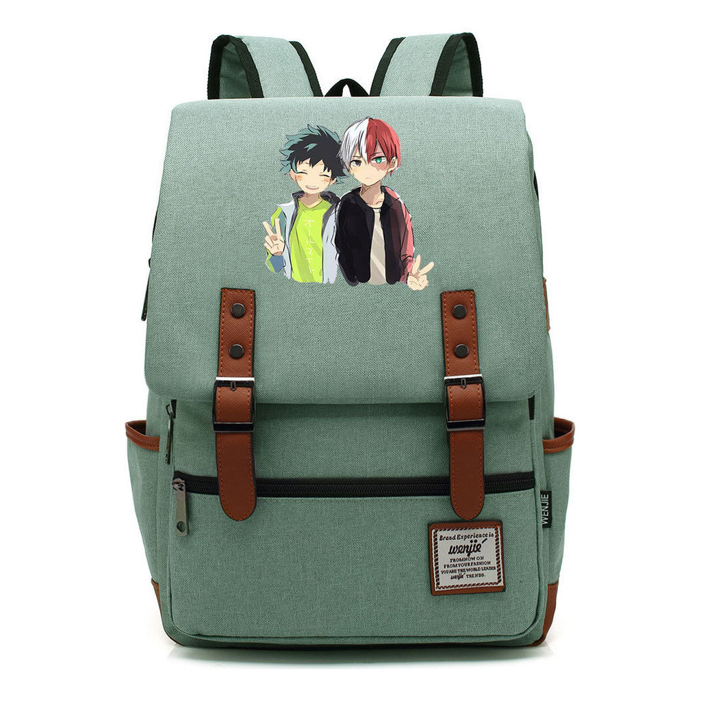 Anime My Heroes Academy Printed Youth Student School Bag Casual Belt Buckle Classic Backpack