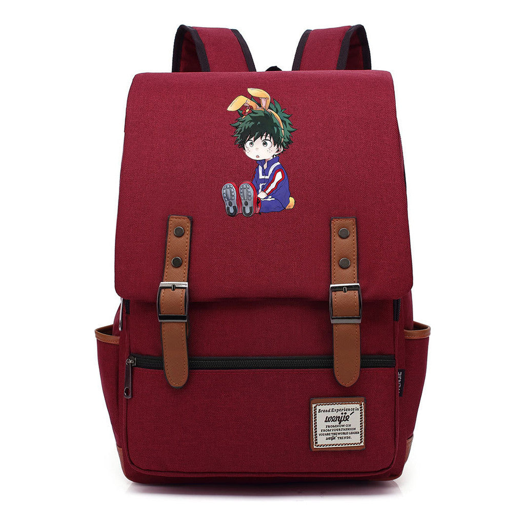 Anime My Heroes Academy Printed Youth School Bag Casual Belt Buckle Classic Backpack