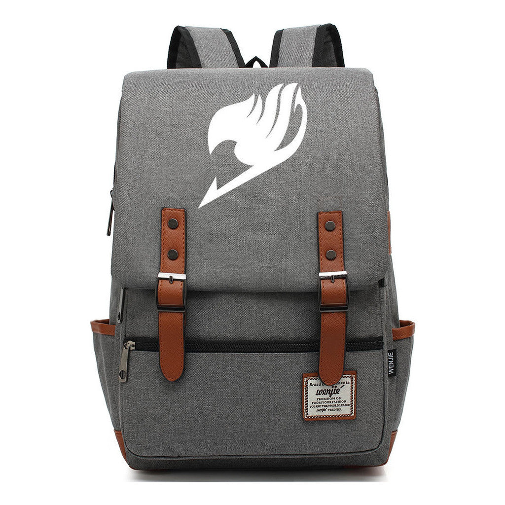 Printed Teenage Student Backpack For Men And Women With Casual Belt Buckle Classic Backpack