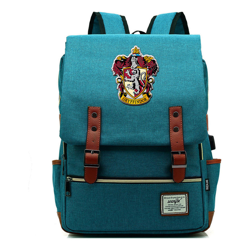 School Of Magic Schoolbag Usb Leisure Belt Buckle Backpack Men And Women