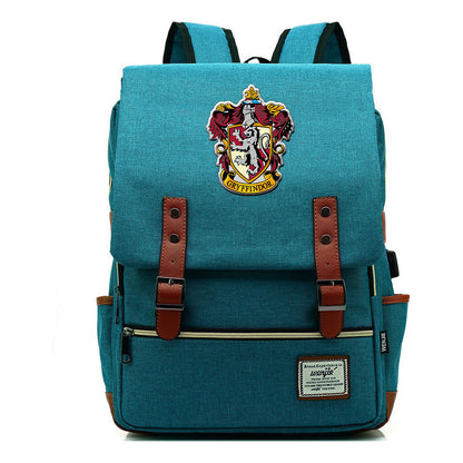 School Of Magic Schoolbag Usb Leisure Belt Buckle Backpack Men And Women