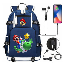 Super Mario Printed Teenage Student Backpack With Large Capacity Leisure Travel Backpack