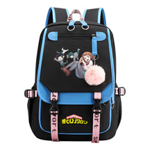 My Heroes Academy Usb Student Backpack, Casual Woven Strap Flip Back Backpack