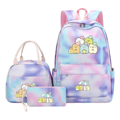 Corner Biology Student School Bag Lunch Bag Three Piece Set Backpack Set