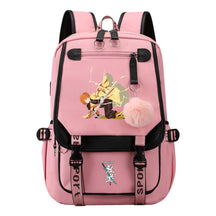 Comic Cartoon Fashion Usb Student Backpack Casual Woven Flap Backpack