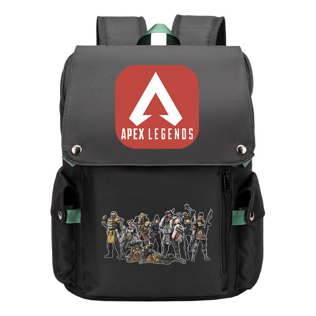 Apex Hero Print Usb Charging Cap Headpiece Student Backpack Leisure Backpack