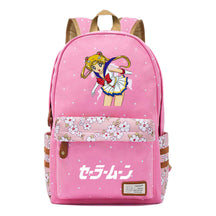 Anime Peripheral Beautiful Girl Warrior Student Backpack, Floral Casual Backpack