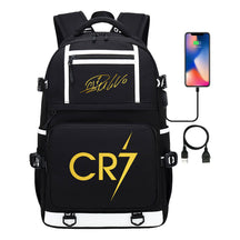 Sports Star Cristiano Ronaldo Usb Youth Student School Bag Men's And Women's Backpack Leisure Travel Bag
