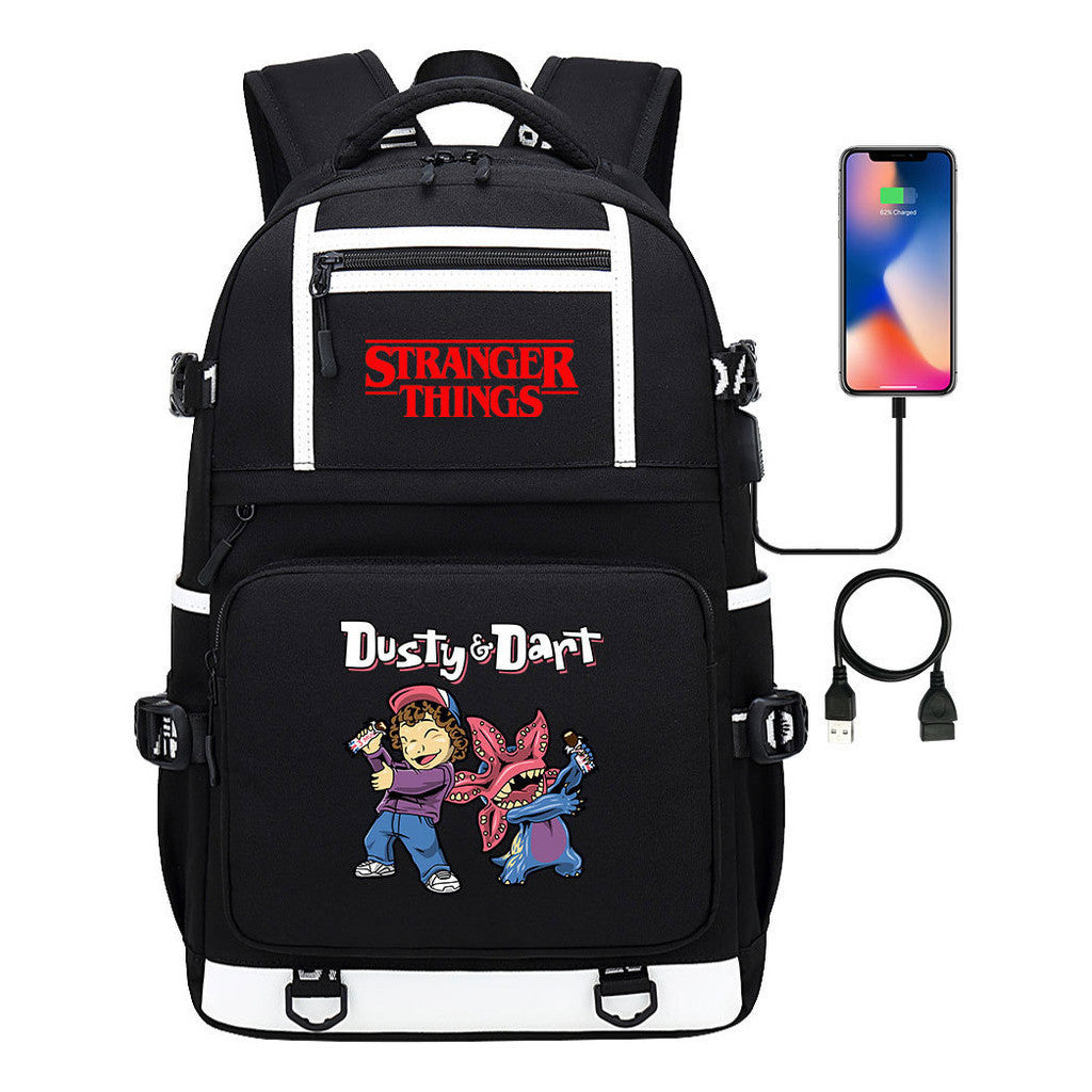 Printed Usb Youth Student Backpack For Men And Women's Leisure Travel Backpack