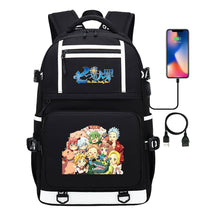 Seven Major Crimes In Comics, Printed Usb Youth Student Backpack, Men's And Women's Leisure Travel Backpack