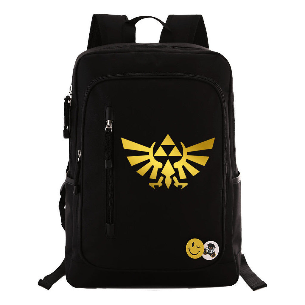Golden Printed Youth Student Backpack For Men And Women's Leisure Travel Backpack