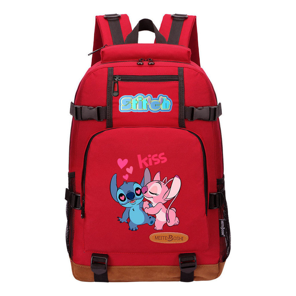 Anime Star Baby Stitch Printed Youth Backpack For Men And Women's Leisure Travel Backpack