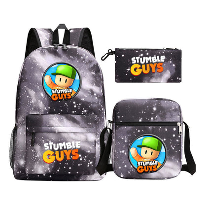 Printed Youth Student School Bag Three Piece Set Men's And Women's Shoulder Set Backpack