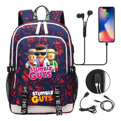 Printed Student Backpack Usb Leisure Backpack