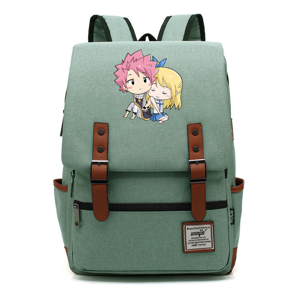 Printed Teenage Student Backpack For Men And Women With Casual Belt Buckle Classic Backpack