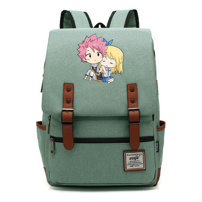 Printed Teenage Student Backpack For Men And Women With Casual Belt Buckle Classic Backpack