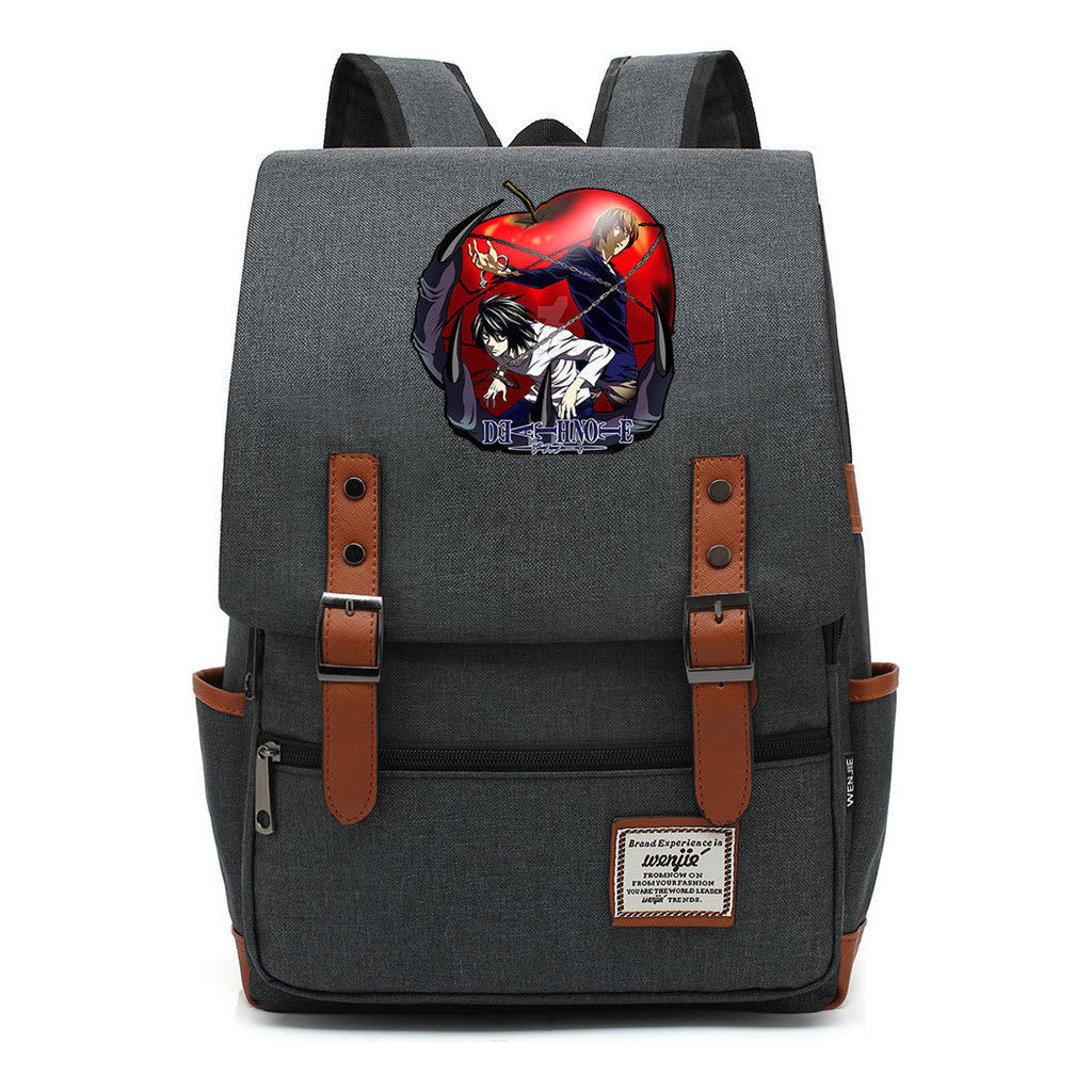 Manga Death Note Youth Student School Bag Men's And Women's Leisure Belt Buckle Backpack