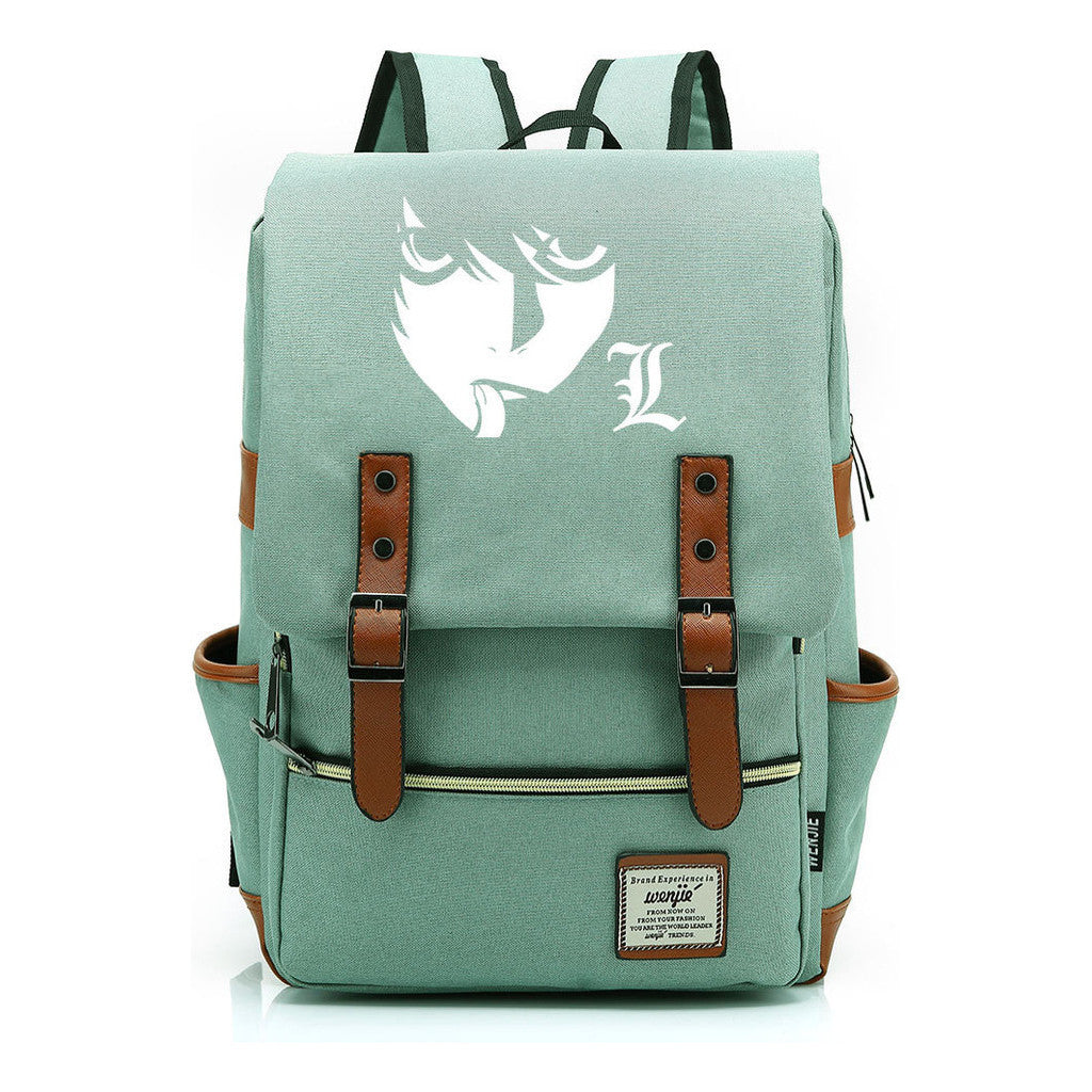 Manga Death Note Youth Student School Bag Men's And Women's Leisure Belt Buckle Backpack