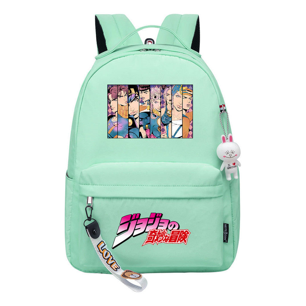 Comic Jojo's Wonderful Adventure Print Youth Student School Bag Leisure Bag Girl Backpack
