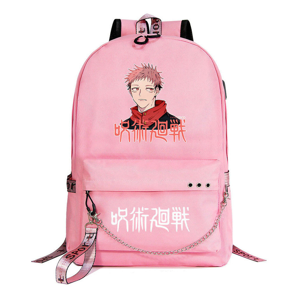 Cartoon Usb Youth Student Backpack For Men And Women's Leisure Travel Backpack